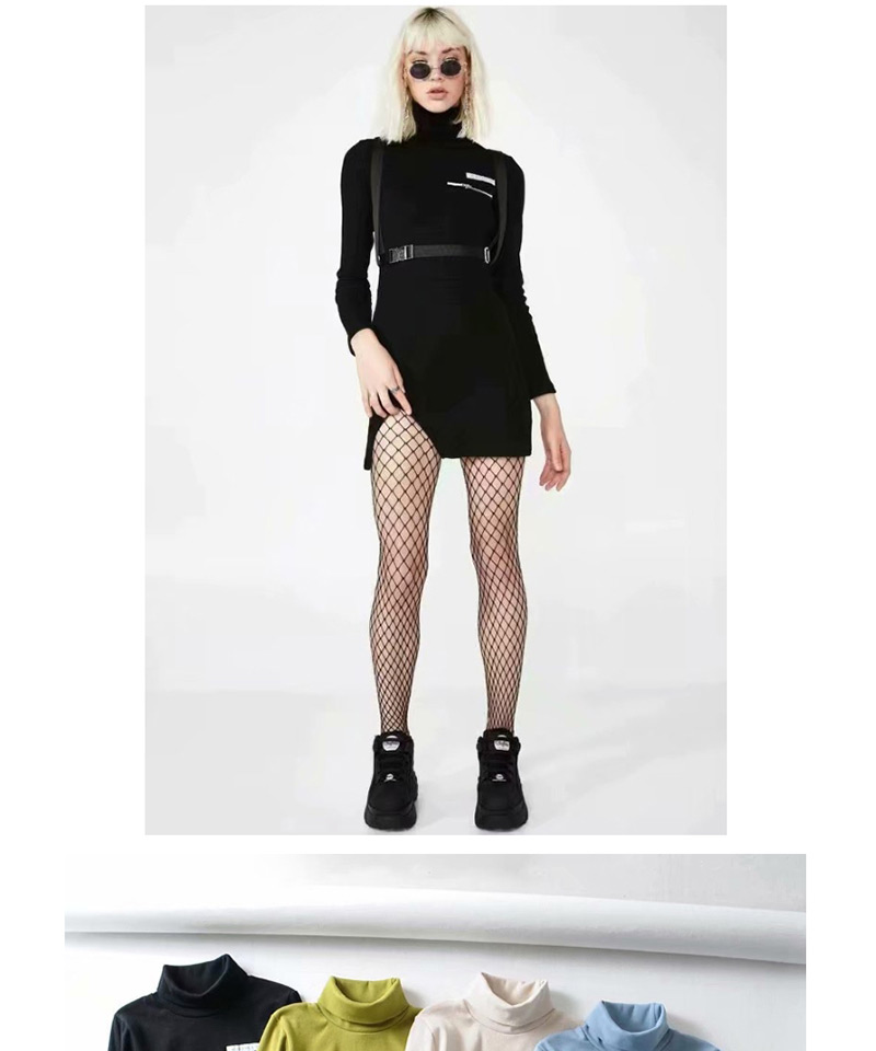 Fashion Black Threaded Zip Open Dress,Mini & Short Dresses