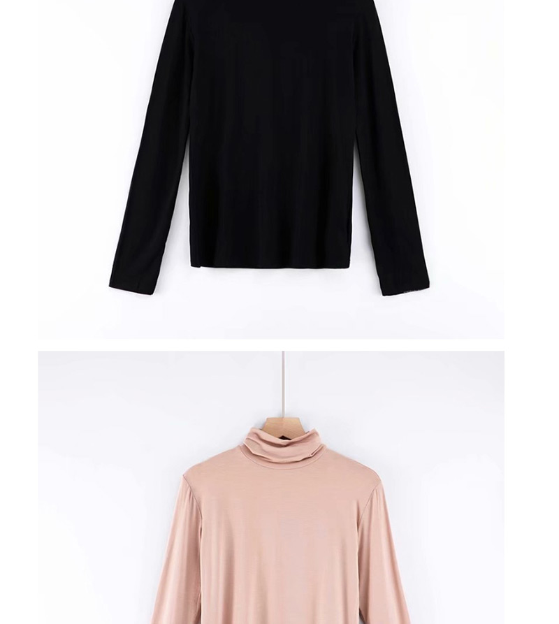 Fashion Black High Collar T-shirt,Sweater
