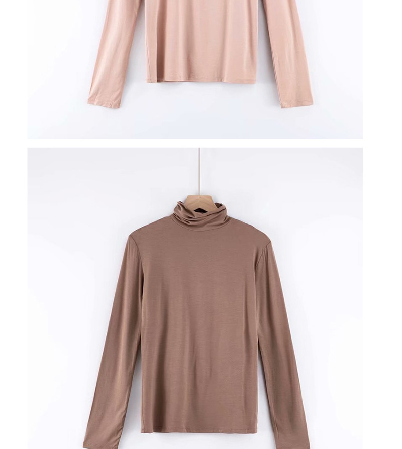 Fashion Red Apricot High Collar T-shirt,Sweater