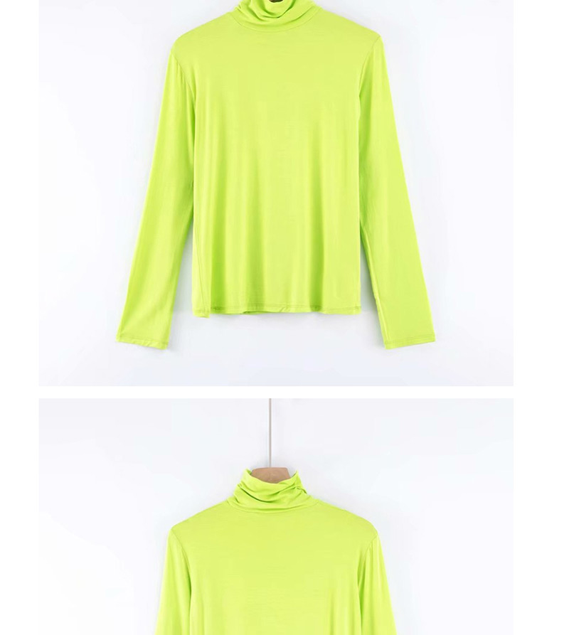 Fashion Green High Collar T-shirt,Sweater