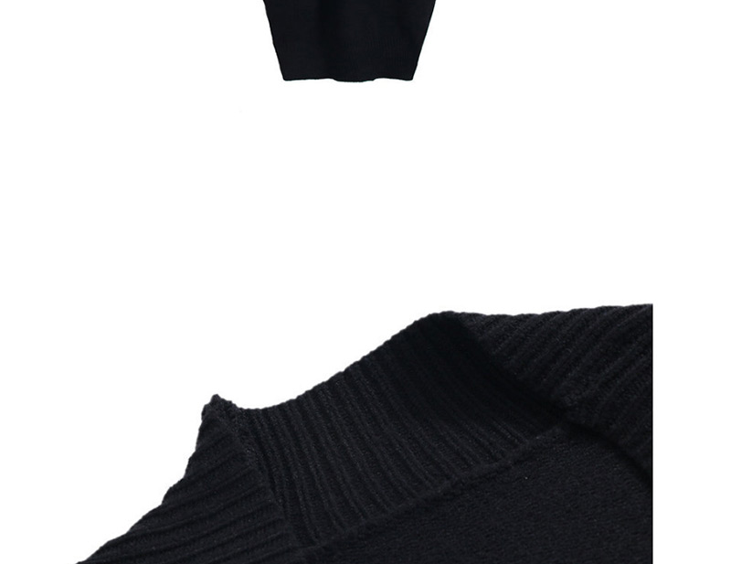Fashion Black Moon Knit Long Sweater,Sweater