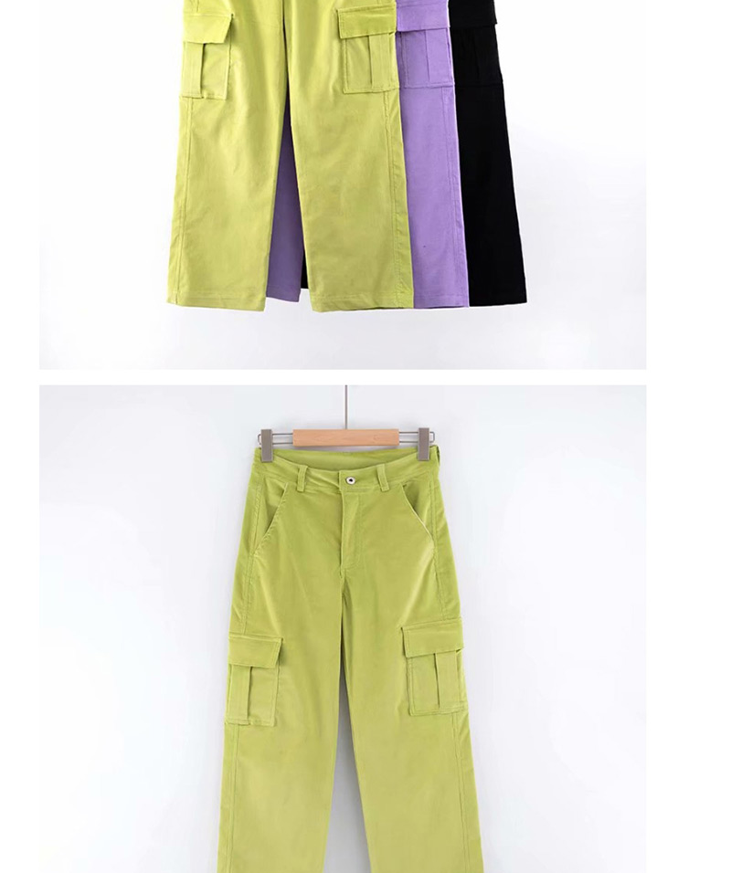 Fashion Green Corduroy Overalls,Pants