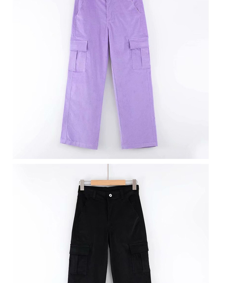 Fashion Black Corduroy Overalls,Pants