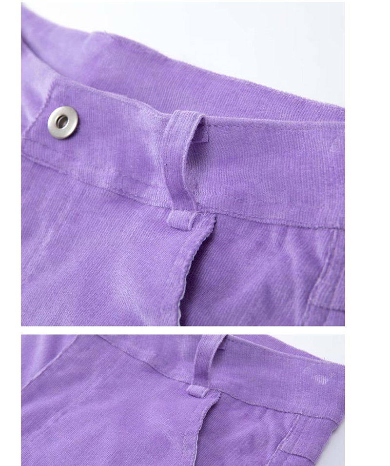 Fashion Purple Corduroy Overalls,Pants
