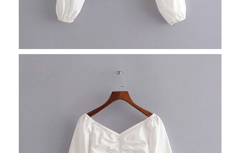 Fashion White Generous Collar Single-breasted Ruffled Shirt,Blouses