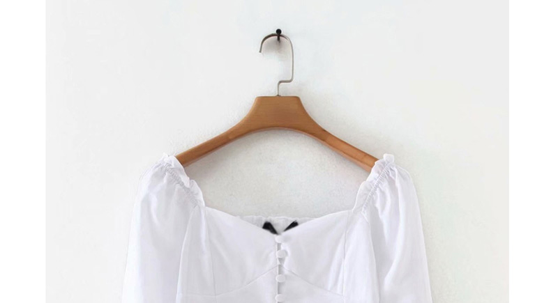 Fashion White A Row Of Buttoned Collar Shirts,Blouses