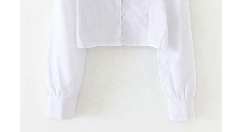 Fashion White A Row Of Buttoned Collar Shirts,Blouses