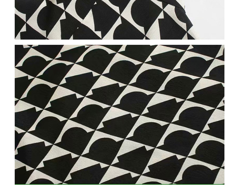 Fashion Black Geometric Flower Print Maxi Dress,Long Dress