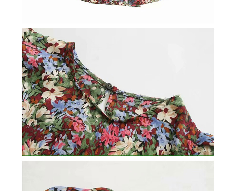 Fashion Color Floral Print Ruffle Dress,Mini & Short Dresses