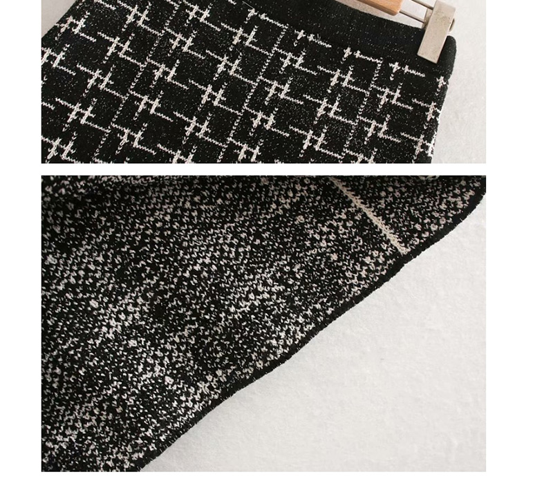 Fashion Black Metallic Color Knit A Word Skirt,Skirts
