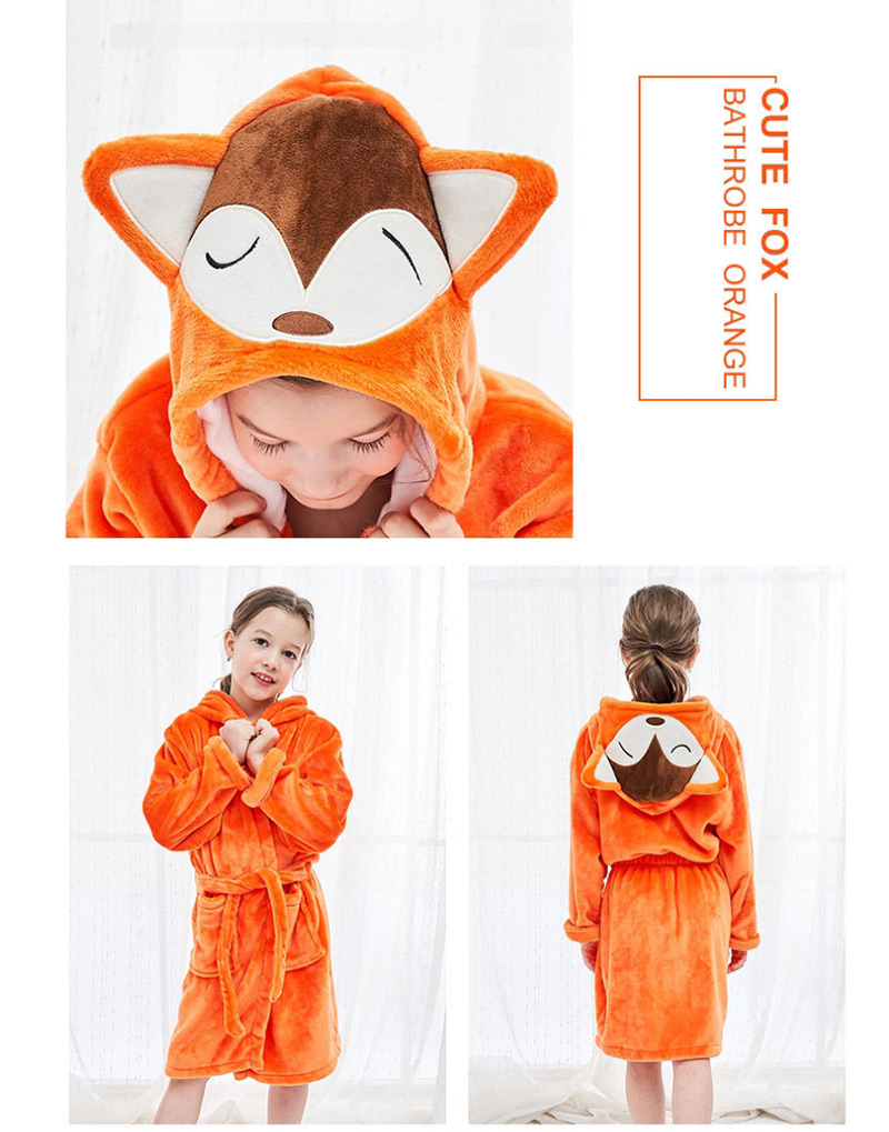 Fashion Fox Robe Flannel Cartoon Hooded Animal Home Service,Others