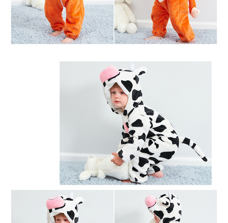 Fashion Cow Animal Jumpsuit Flannel Children