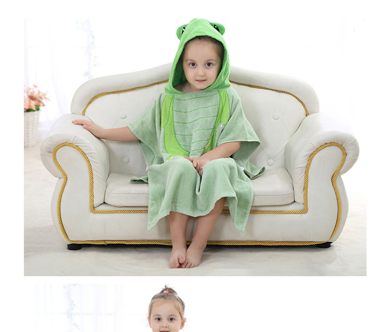 Fashion Green Frog Cotton Hooded Children