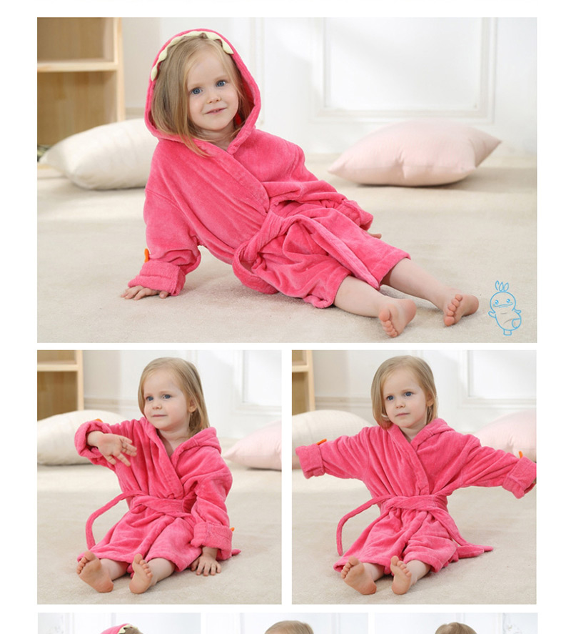 Fashion Pink Cartoon Hooded Sanding Towel,Kids Clothing