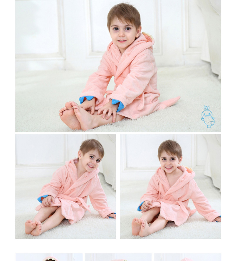 Fashion Pink Cartoon Hooded Sanding Towel,Kids Clothing
