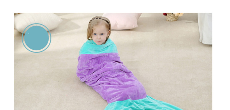 Fashion Blue Flannel Mermaid Child Sleeping Bag,Others