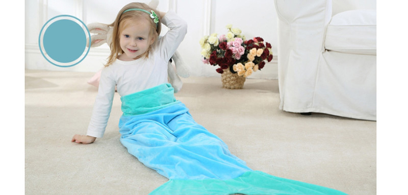 Fashion Blue Flannel Mermaid Child Sleeping Bag,Others