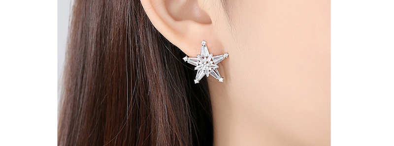Fashion Platinum-t04c26 Pentagram Earrings,Earrings