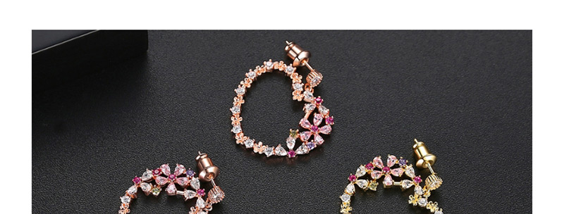 Fashion 18k-t04b21 Copper Inlaid Zirconium Heart Earrings,Earrings