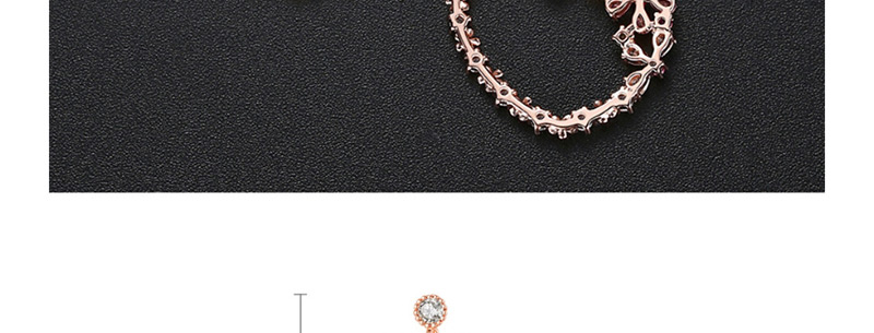 Fashion Rose Gold-t04b20 Copper Inlaid Zirconium Heart Earrings,Earrings