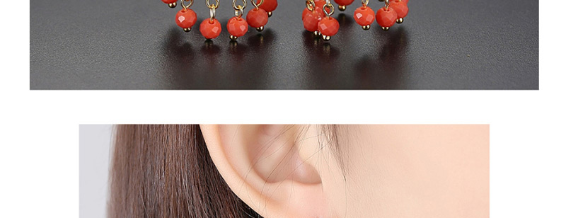 Fashion 18k-t04d24 Copper Zircon Green Diamond Tassel Earrings,Earrings