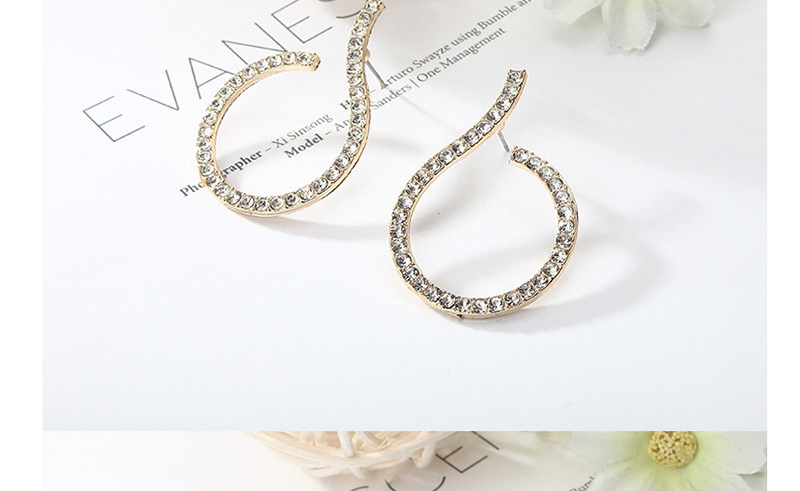 Fashion Gold Geometric Diamond Stud Earrings,Stud Earrings