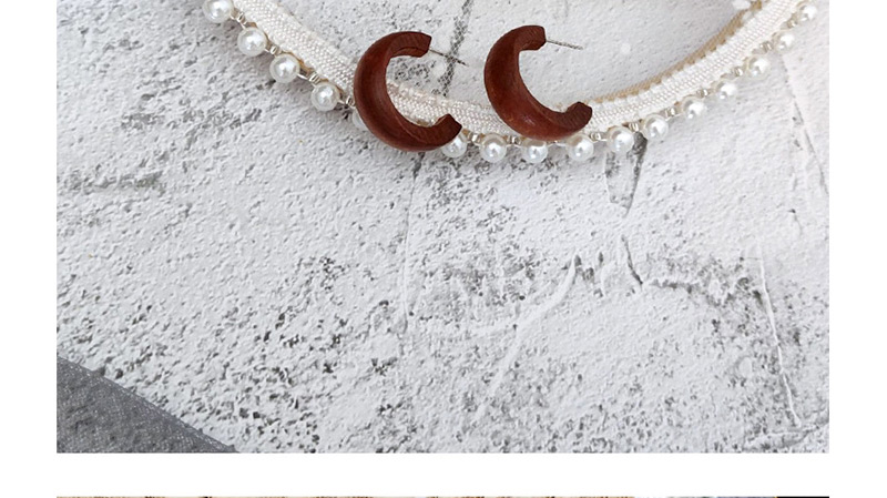 Fashion White C-shaped Log Earrings,Hoop Earrings