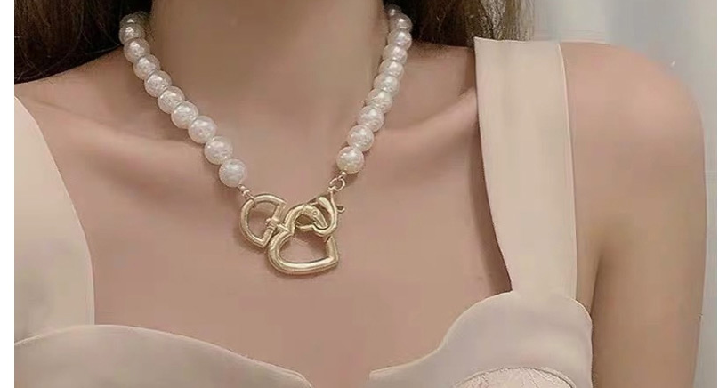 Fashion White Love Pearl Necklace,Pendants