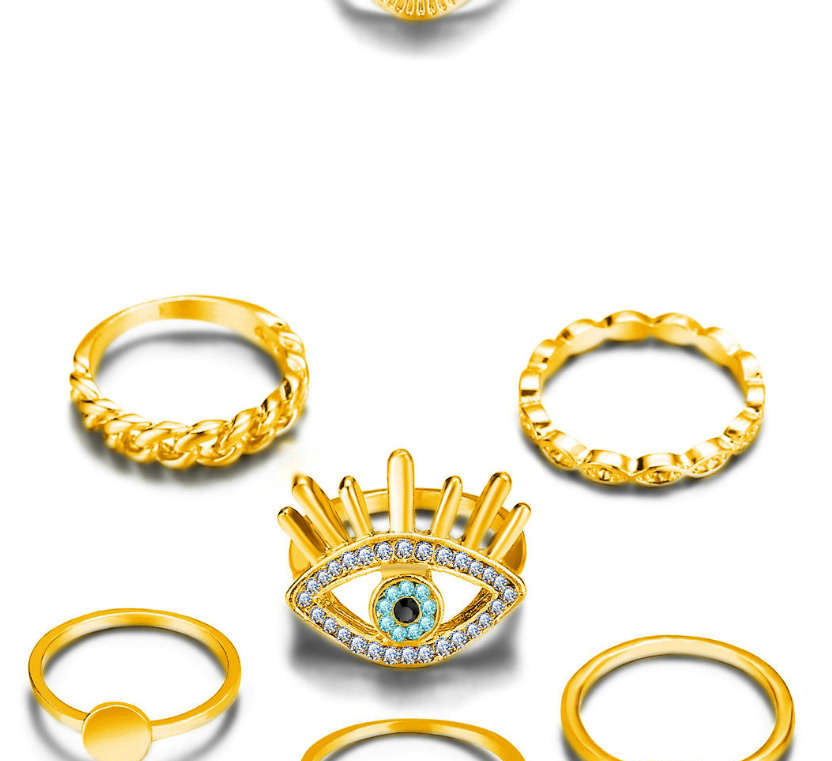 Fashion Gold Eye Love Joint Ring Set 6 Piece Set,Rings Set