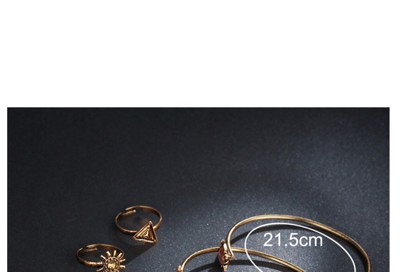Fashion Bronze Floral Open Bangle Ring Set Of 8,Fashion Rings