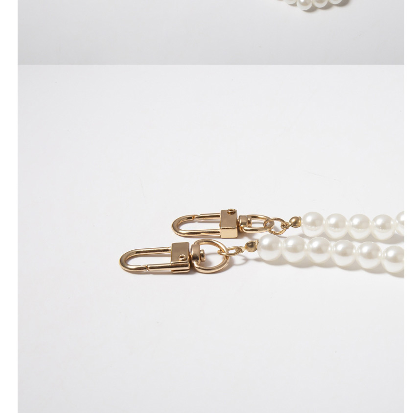 Fashion White Geometric Beads Imitation Pearl Waist Chain,Body Piercing Jewelry