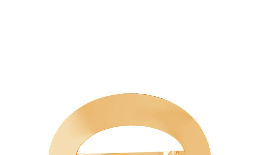 Fashion Elliptical Gold Geometric Metal Glossy Hair Clip,Hairpins