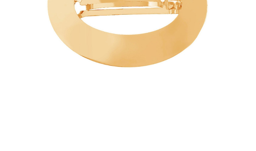 Fashion Elliptical Gold Geometric Metal Glossy Hair Clip,Hairpins
