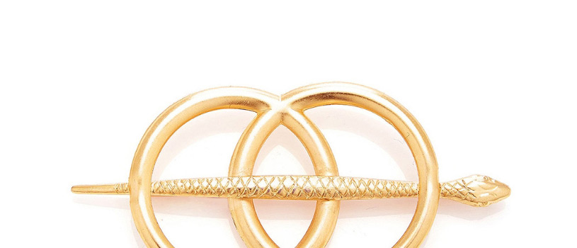 Fashion Gold Alloy Geometric Round Snake Hairpin,Hairpins