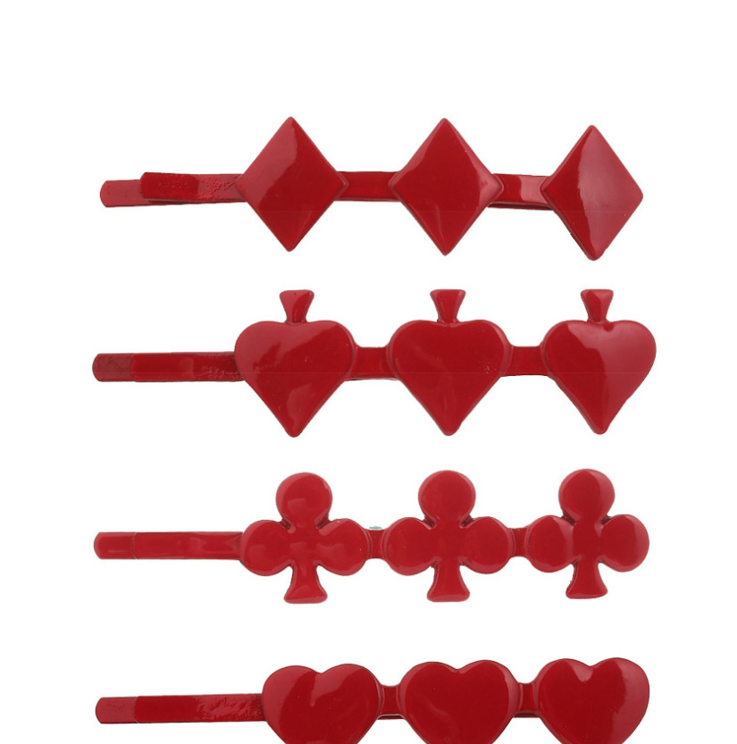 Fashion Red Square Alloy Poker Hair Clips,Hairpins