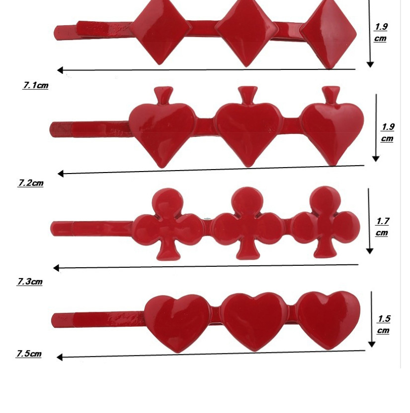 Fashion Red Love Alloy Poker Hair Clips,Hairpins