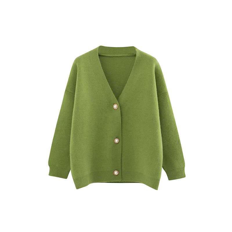 Fashion Green Knit Cardigan,Sweater