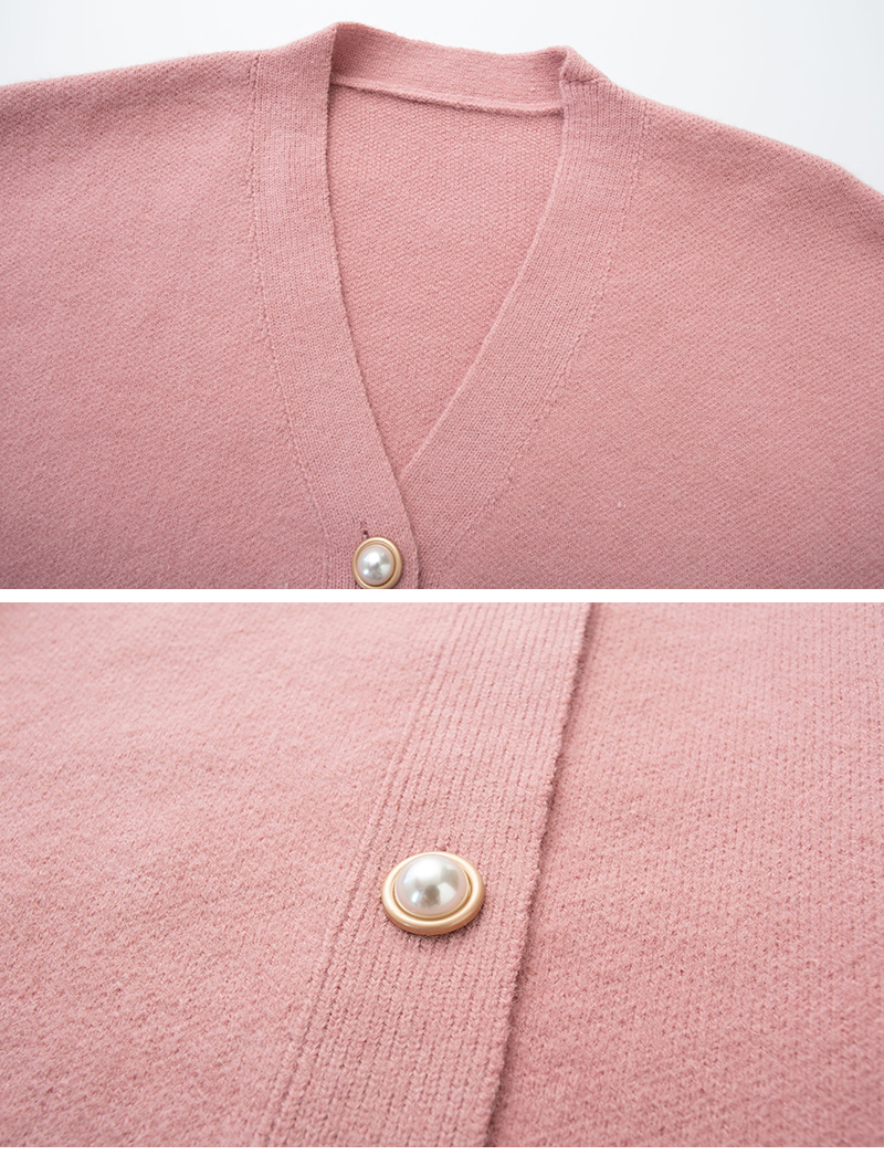Fashion Pink Knit Cardigan,Sweater