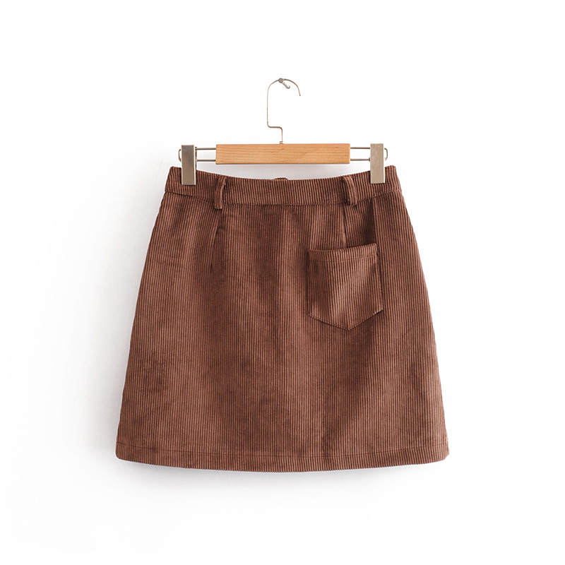 Fashion Camel Corduroy Skirt,Skirts