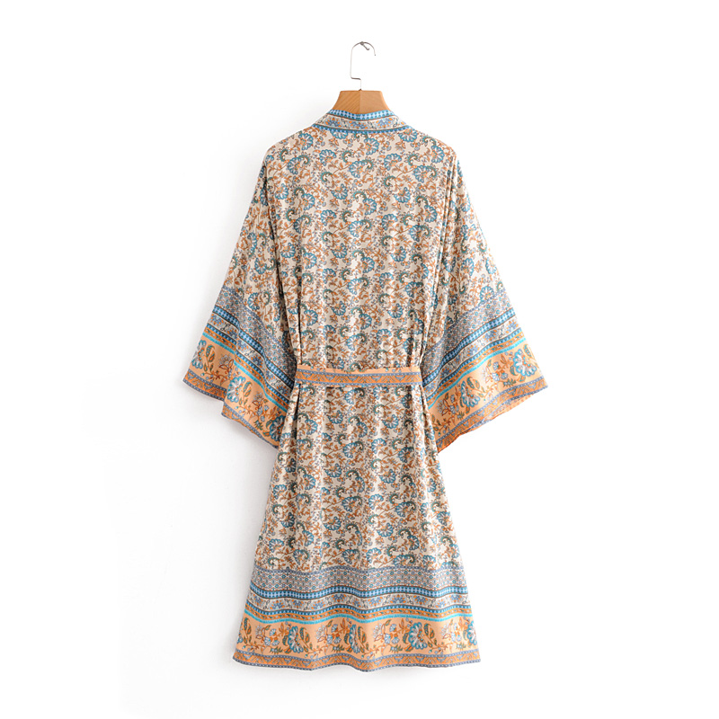 Fashion Color Printed Lace Kimono,Coat-Jacket