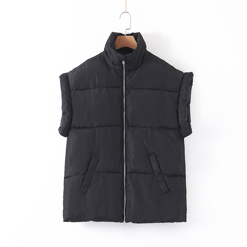 Fashion Black Cotton Vest,Coat-Jacket