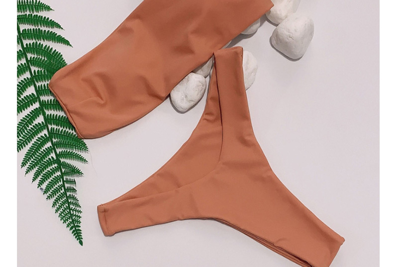 Fashion Shrimp Powder Tube Top Split Swimsuit,Bikini Sets