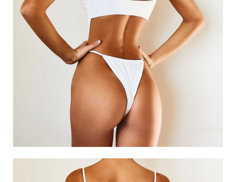 Fashion White Lace-up V-piece Swimsuit,One Pieces