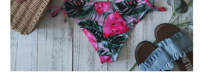 Fashion Pink Printed Ruffled Bikini,Bikini Sets