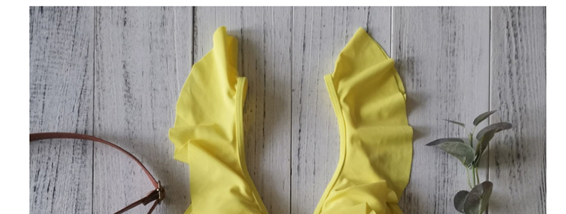 Fashion Yellow Printed Ruffled Bikini,Bikini Sets