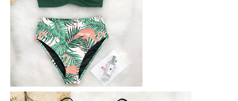 Fashion Green High Waist Floral Print Bikini,Bikini Sets