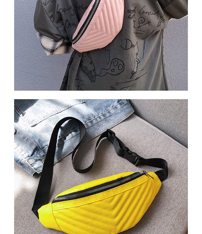Fashion Yellow Lingge Sewing Thread Shoulder Bag,Shoulder bags