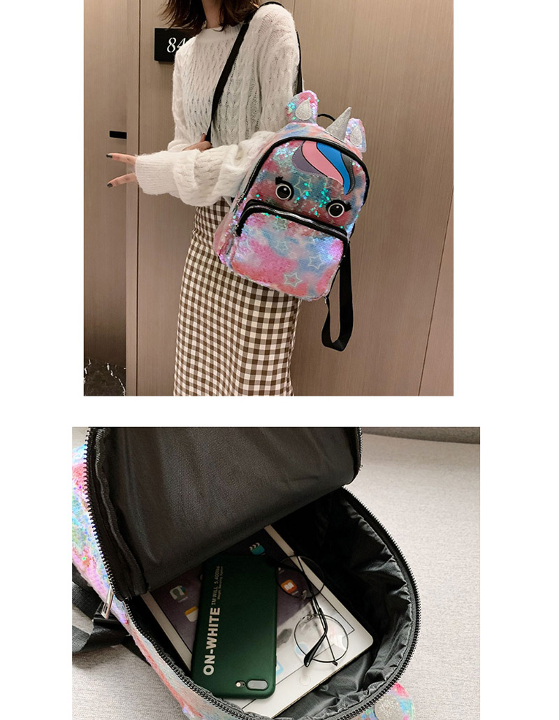 Fashion Pink Star Unicorn Sequins Parent-child Backpack,Backpack