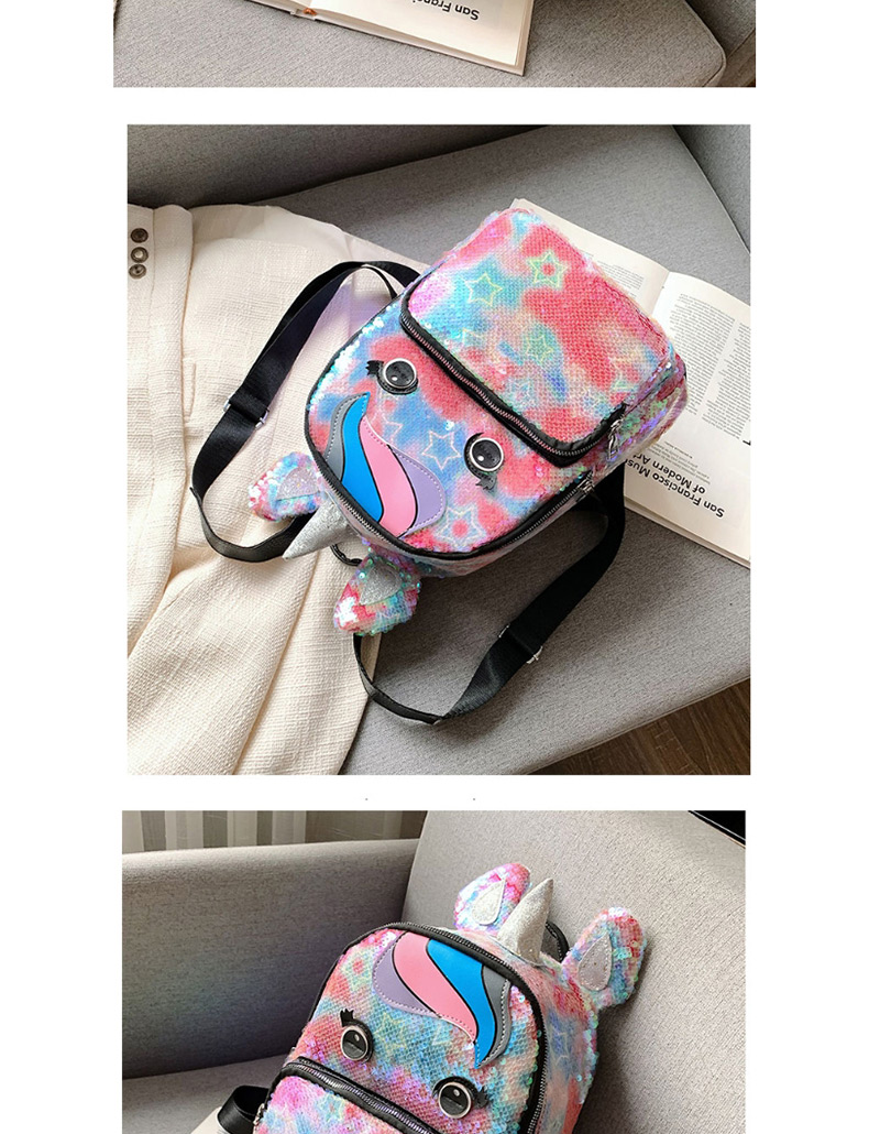 Fashion Rainbow Unicorn Sequins Parent-child Backpack,Backpack