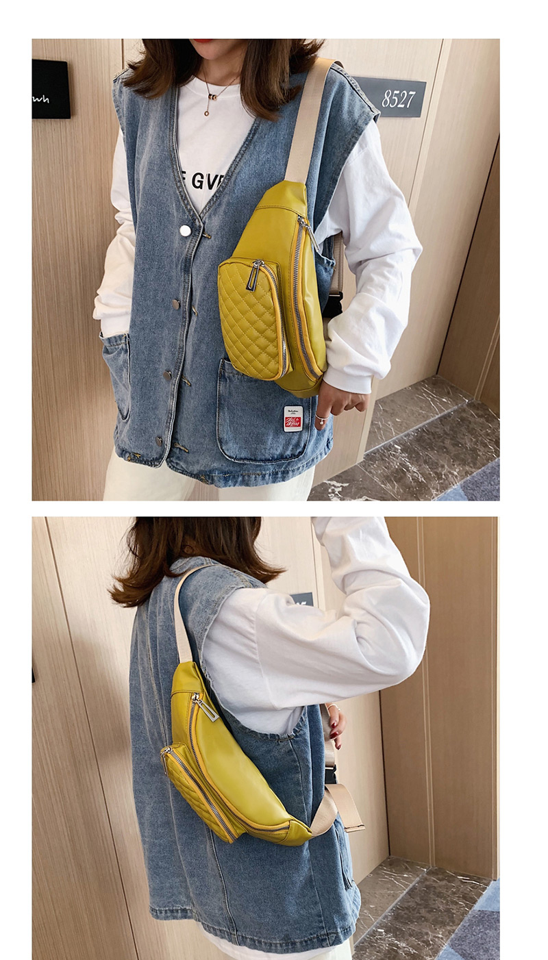 Fashion Yellow Lingge Diagonal Chest Bag,Shoulder bags